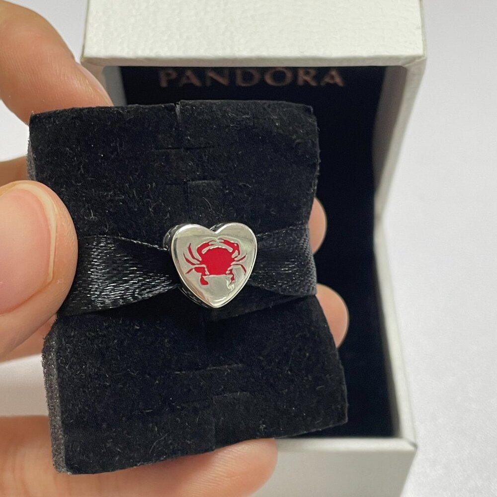Pandora Maryland Crab Heart Dangle Charm, Mixed Enamel Bead